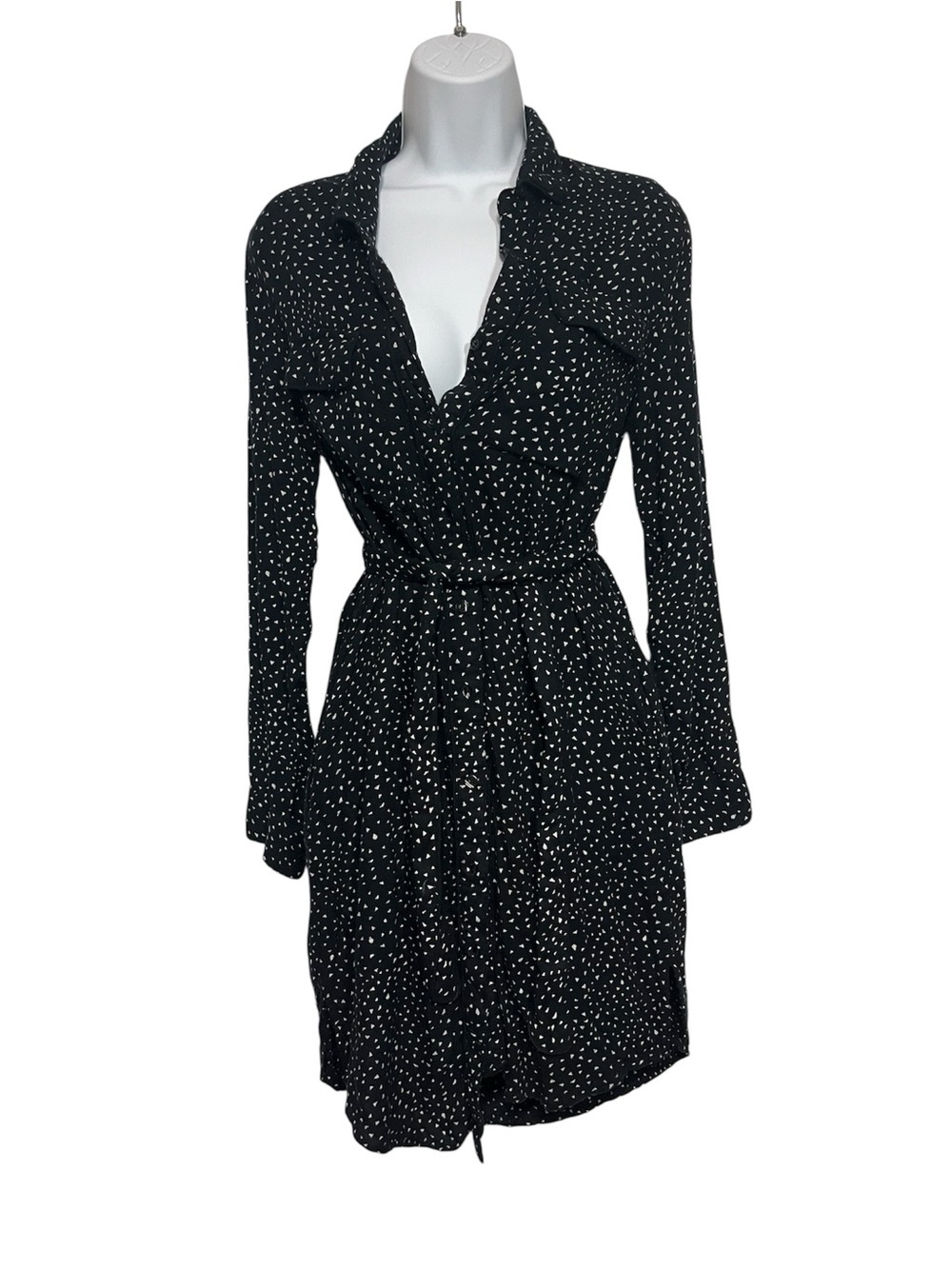 Volcom Polka Dot Wrap Dress Long Sleeve Size Small Skater Whimsygoth Punk Beach